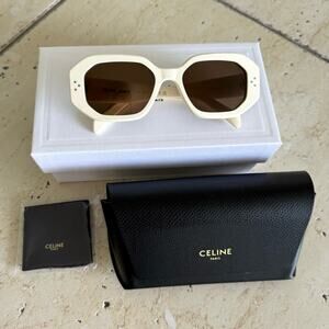 New! CELINE Sunglasses CL40255I 25E, Off-White color, Authentic